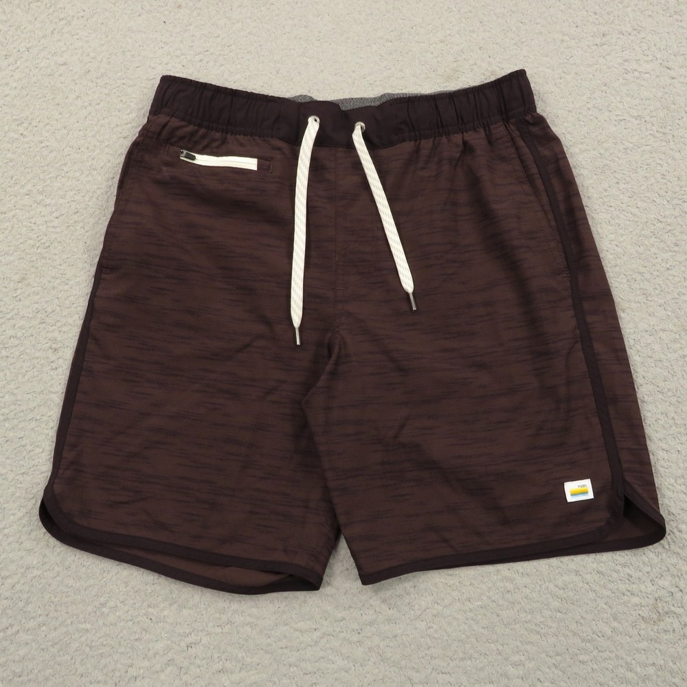Vuori Banks Shorts Small 7" Mens Linerless Cherry Black Heather Performance V330